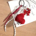 Load image into Gallery viewer, Simple Heart Bow Woven Rope Bag Charm Keychain S5P926