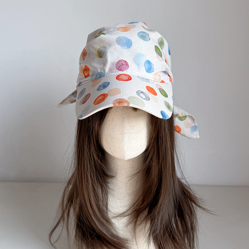Color Dot Scarf Hat Women Sun Protection N6C359