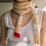 Load image into Gallery viewer, Mohair Blend Long Loop Scarf Striped Pattern  M5A082
