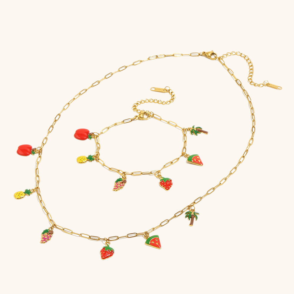Paperclip Fruit Links Chain Steel Plated Hand Drip S5P113