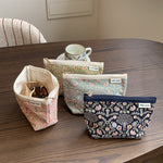 Load image into Gallery viewer, Women's Floral Embroidered Cotton Linen Cosmetic Bag N6J272