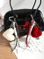 Load image into Gallery viewer, Simple Heart Bow Woven Rope Bag Charm Keychain S5P926
