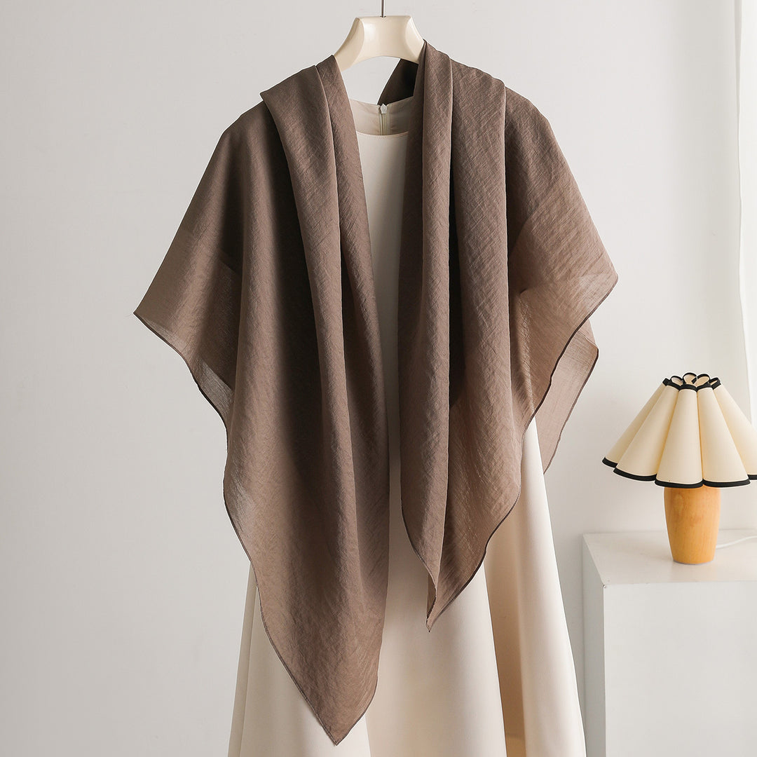 Tencel Sun Protection Square Scarf 140cm Pure Solid N6G226