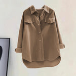Load image into Gallery viewer, CordBlend Relax Shirt MidHeavy Olive Khaki N5A155
