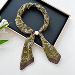 Load image into Gallery viewer, Women's Faux Silk Pearl Magnetic Neck Scarf N6J152