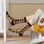 Load image into Gallery viewer, Double Needle Seamless Diamond Long Socks Women N6H030