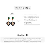 Load image into Gallery viewer, Womens Vintage Marbled Portrait Heart Resin Stud Earrings N6K165