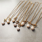 Load image into Gallery viewer, Baroque Freshwater Pearl Cross Chain Necklace N6H169