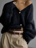 Load image into Gallery viewer, V Neck Button Cardigan Mid Heavy Khaki N5A167