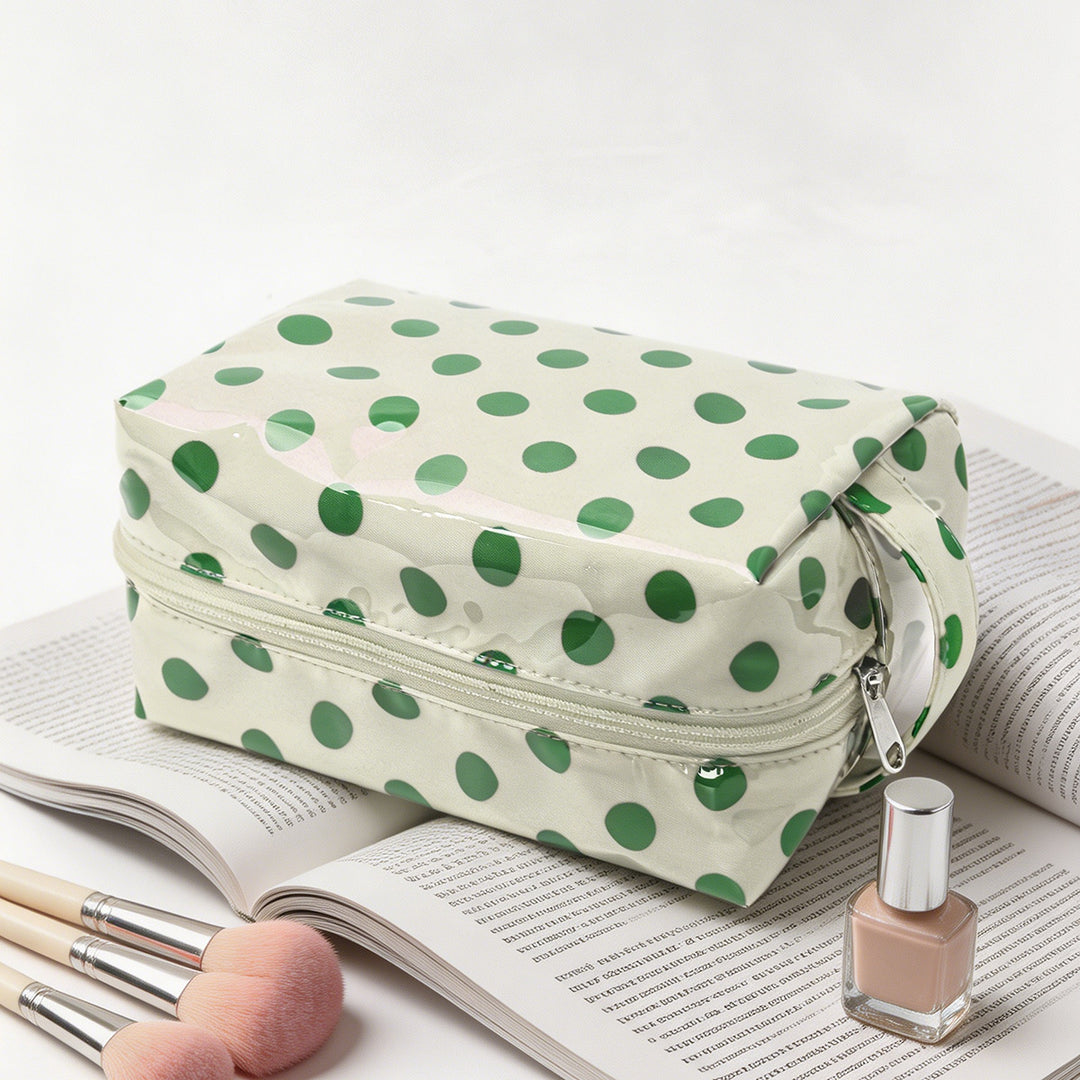 Unisex Waterproof Polka Dot PVC Cosmetic Bag N6J240