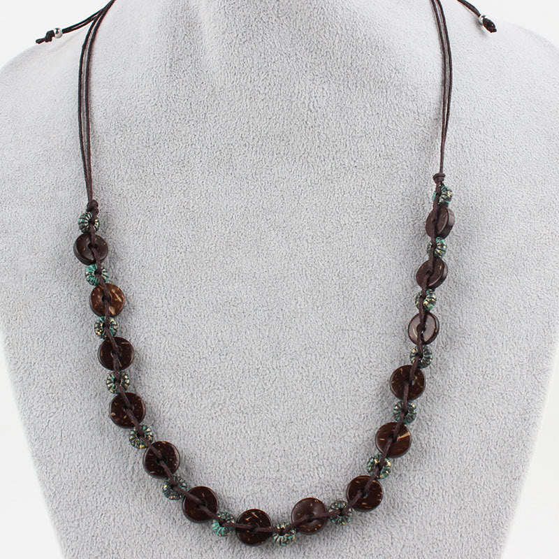 Acrylic Coconut Shell Style Necklace S5P609