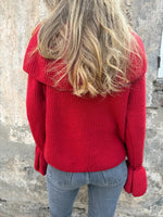 Load image into Gallery viewer, Off-Shoulder Knit Long Sleeve Sweater Flared Sleeve N6G297