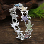 Load image into Gallery viewer, Zinc Alloy Enamel Star Hollow Stretch Bangle Women N6F286