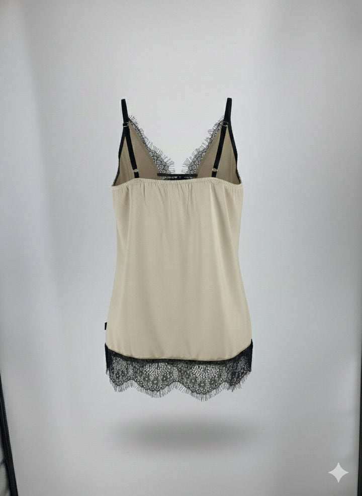 Lace Deep V Spaghetti Strap Camisole Top Women N6F246