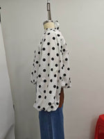 Load image into Gallery viewer, Simple Polka Dot Back Slit Blouse Women N6E145