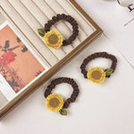 Load image into Gallery viewer, Womens Sunflower Fabric Stretch Scrunchie N6K306