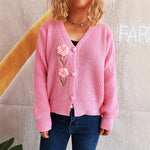Load image into Gallery viewer, 3D Floral V Cardigan Lightweight Options N5Z967
