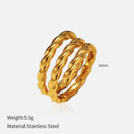 Load image into Gallery viewer, Geometric Punk Ring 18K Steel Minimalist Bold Edge S5P013
