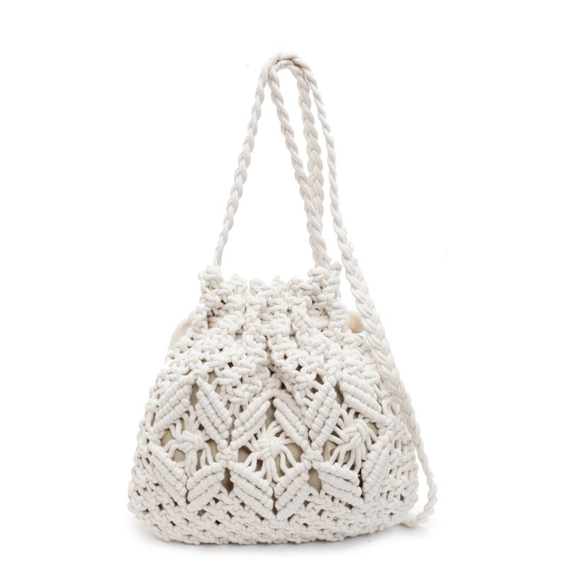 Woven Bucket Bag Women Minimalist N6C025