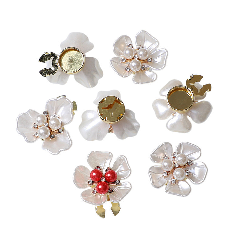 Pearl Gardenia Cuff Link Shirt Stud Detachable N6G076