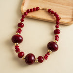 Load image into Gallery viewer, Womens Vintage Marbled Oval Acrylic Beaded Necklace N6K183