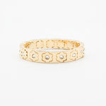 Load image into Gallery viewer, Floral Cuff Enamel Steel Crystal-Studded Elastic S5P141