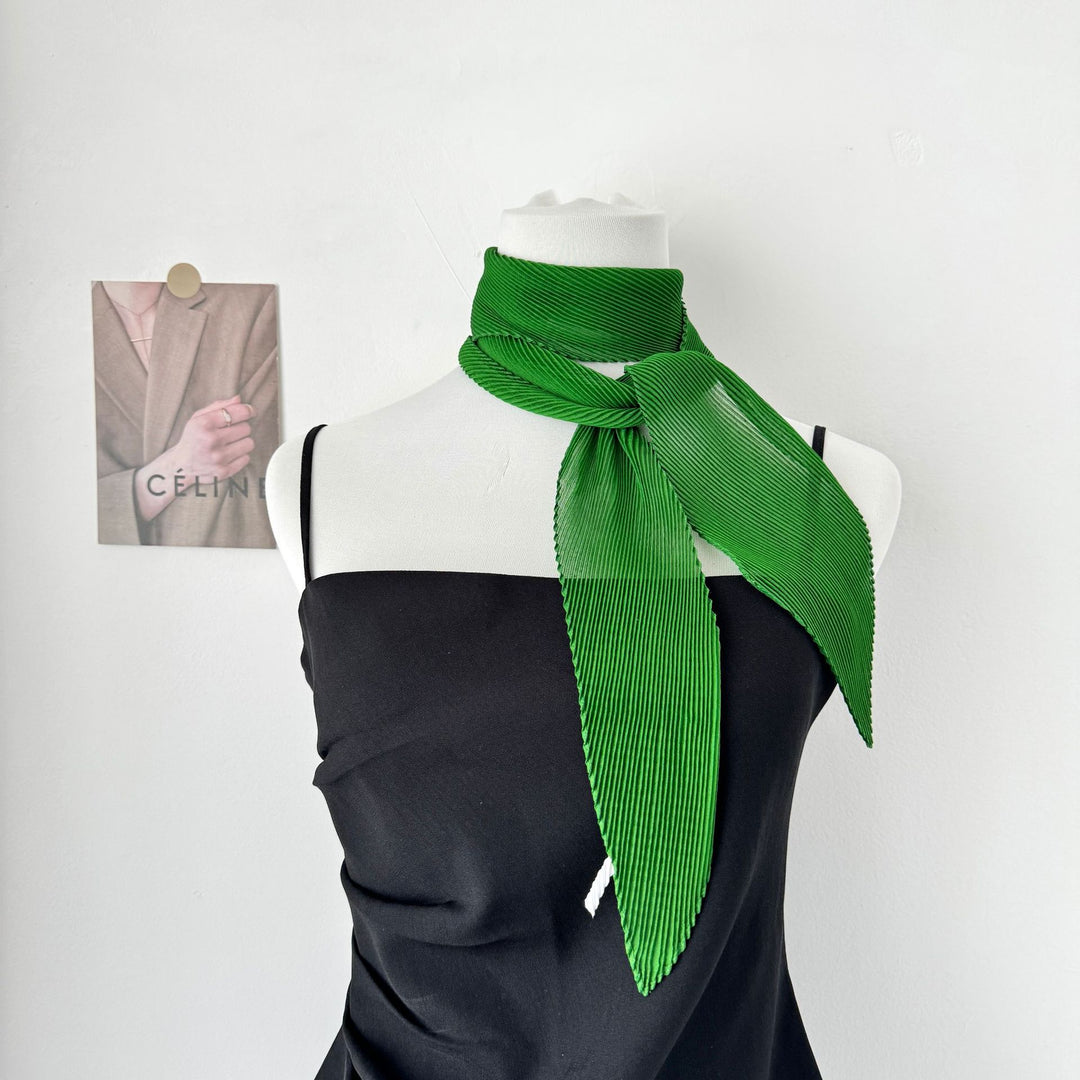 Crinkle Scarf Multi Way Hair Neck Bag Tie Solid Color M5A323