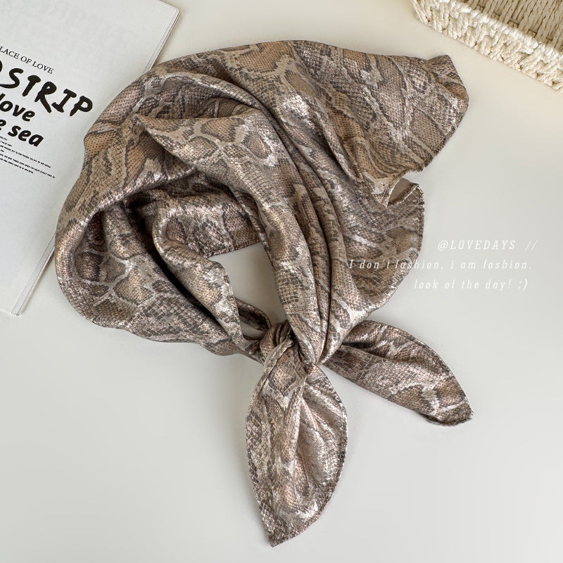 Cool Metallic Snake Print Retro Head Wrap Women N6H109