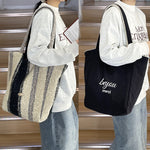 Load image into Gallery viewer, Reversible Wool Blend Tote Dual-Face Construction S5P324