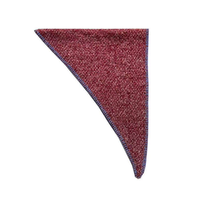 Wool Blend Heathered Knit Triangle Scarf Women S5P671
