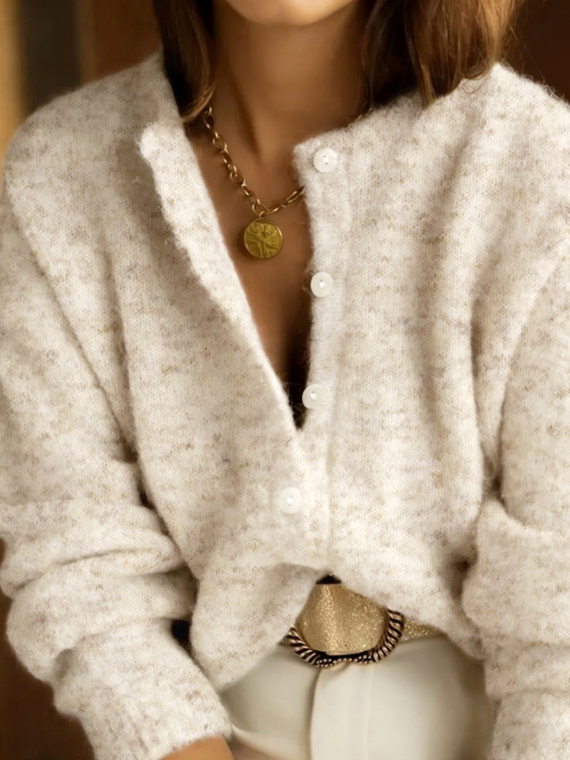 Women's Knit Cardigan Button Front Elegant Casual N6H269
