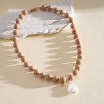 Load image into Gallery viewer, Dopamine Pearl Acrylic Geometric Beaded Necklace N6H059
