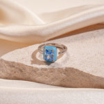 Load image into Gallery viewer, Dopamine Square Ring Celestial Drip Enamel Adjustable S5P044