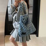 Load image into Gallery viewer, Grid Denim Convertible Backpack Multi-Position Carry  S5P295
