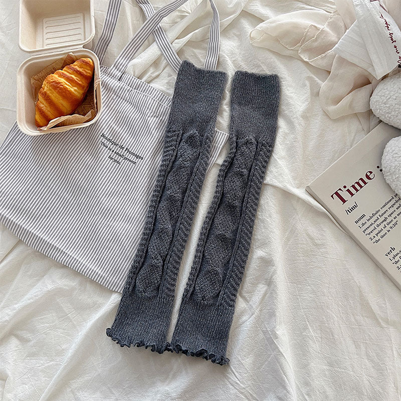 Metallic Vertical Stripe Knit Leg Warmers M5A059