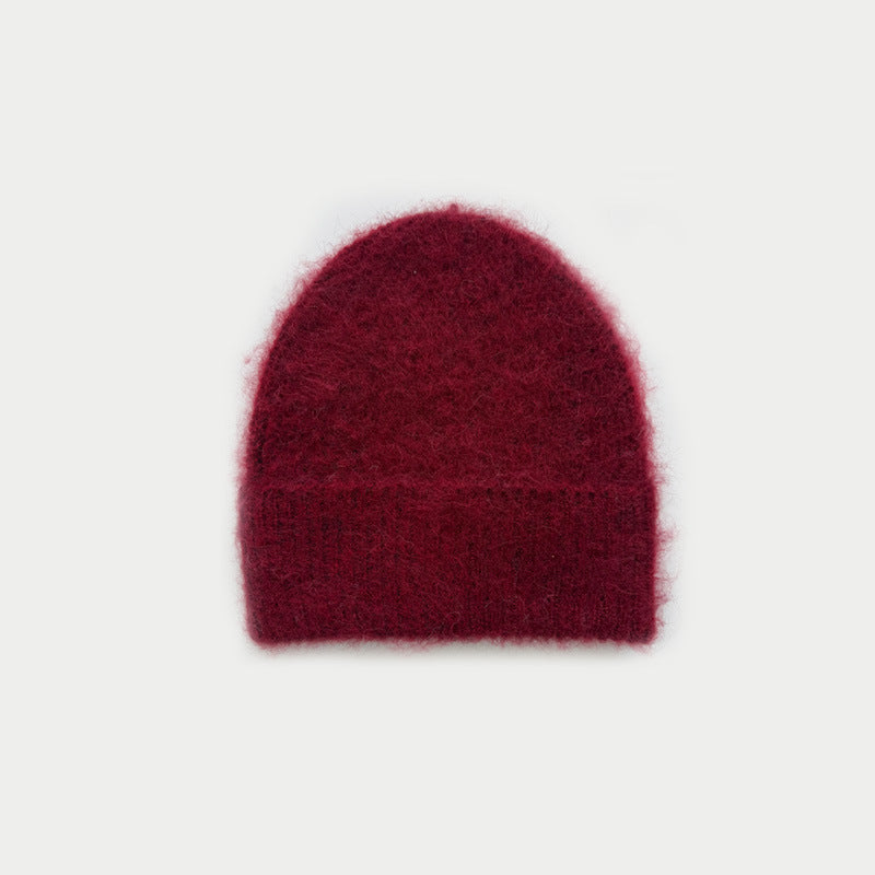Womens Alpaca Wool Blend Brushed Knit Beanie N6K284