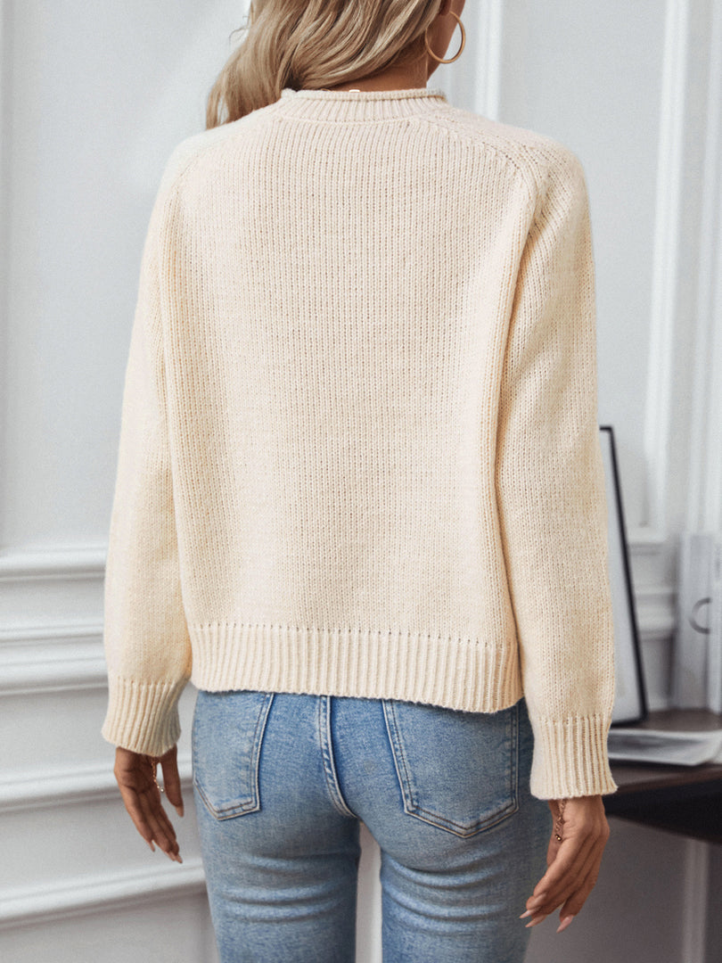 Christmas Tree Knit Sweater Women Round Neck Loose N6H262