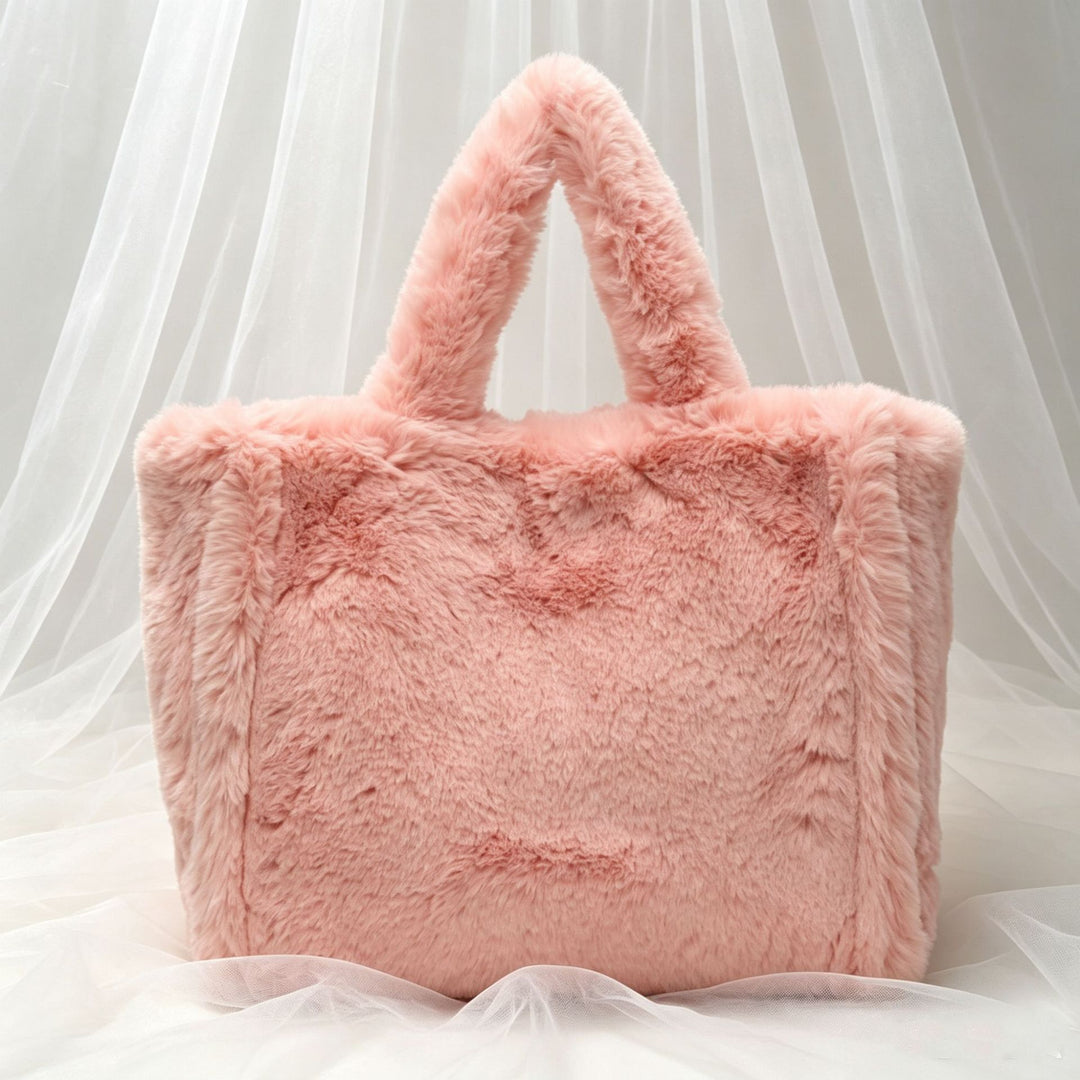 Women's Plush Large Tote Handbag N6J176