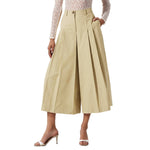 Load image into Gallery viewer, Culottes High Waist Wide Leg Pants Women Khaki N5A105
