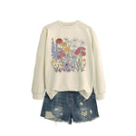 Load image into Gallery viewer, Floral Print Crewneck Sweatshirt Women Casual Loose N6H045