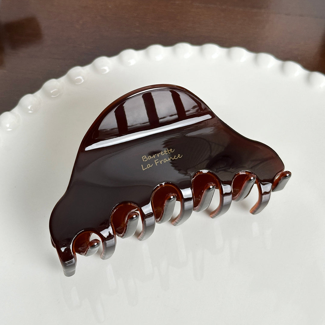 Gold Logo Acetate Hair Claw Clip Women N6C348