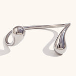 Load image into Gallery viewer, Teardrop Ring Bangle Steel Plated Open Adjustable S5P120