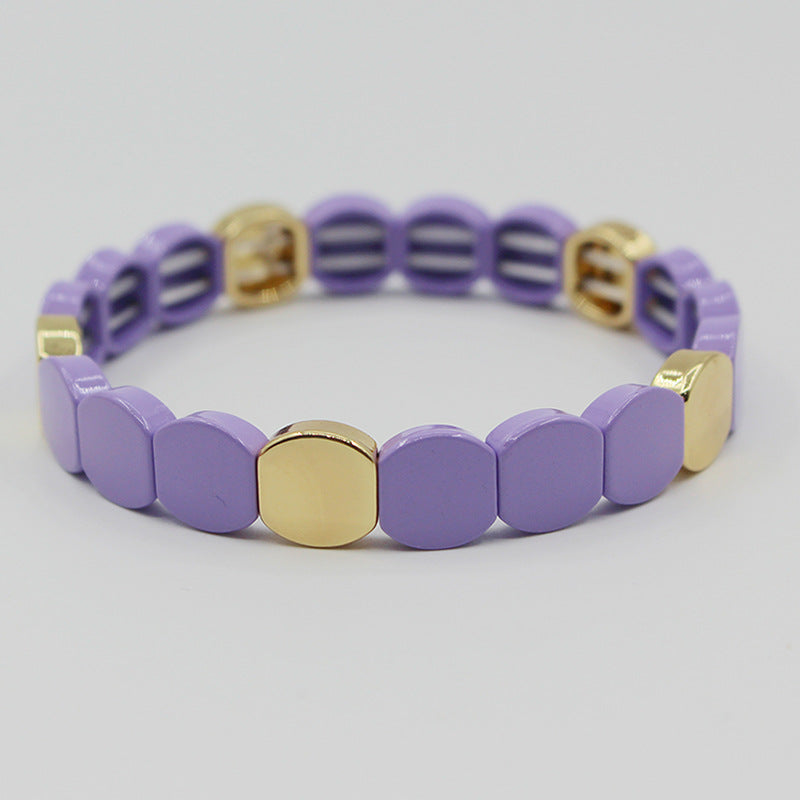 Multicolor Enamel Geometric Cuff Alloy Stove Fired S5P210