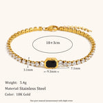 Load image into Gallery viewer, 3mm Zirconia Line Bracelet Steel 18K Plated S5P114
