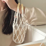 Load image into Gallery viewer, Handwoven Water Bottle Mesh Bag Cotton Linen N6G085
