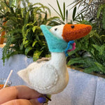 Load image into Gallery viewer, Nepal Handmade Wool Felt Goose Mom Keychain Bag Charm N6G028