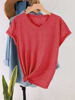Load image into Gallery viewer, Minimalist Solid Color V-Neck T-Shirt Women N6E140