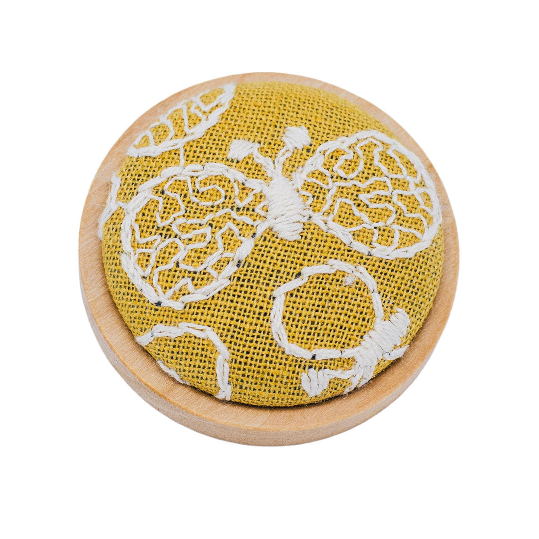 Handcrafted Wooden Brooch 3D Embroidery N6G009