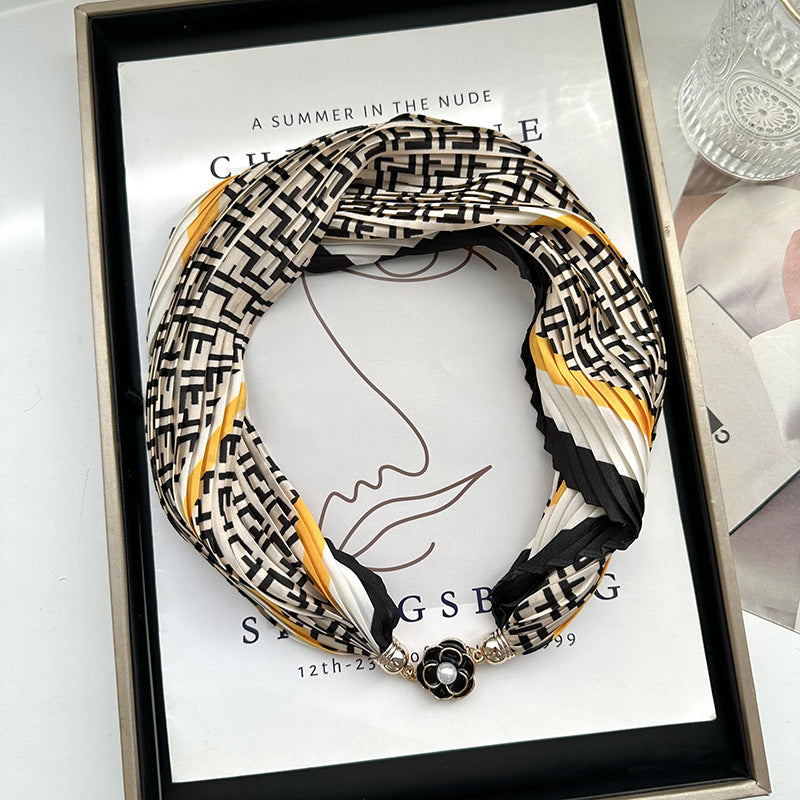 Women's Polyester Printed Scarf Necklace N6J109