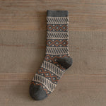 Load image into Gallery viewer, Vintage Ethnic Double Needle Thick Mid-Calf Socks N6H034